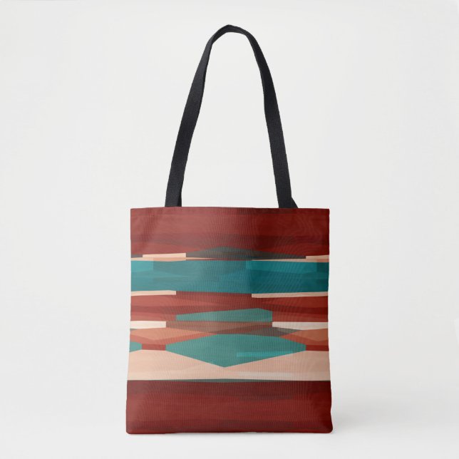Bolso De Tela Madera y turquesa (Anverso)