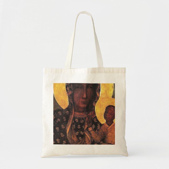 Bolso De Tela Madonna Negra Polonia Nuestra Señora De Czestochow (Frente)
