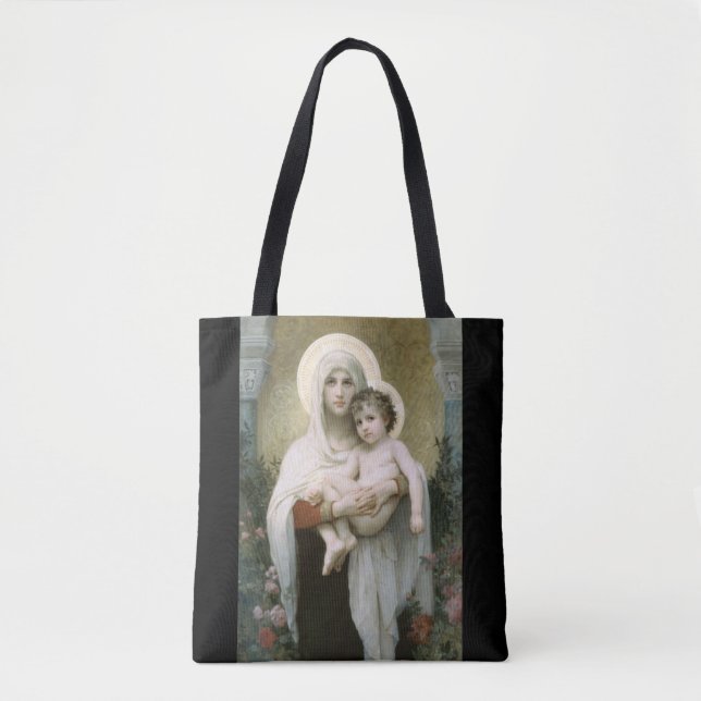 Bolso De Tela Madonna of the Roses – William Adolphe Bouguereau (Anverso)