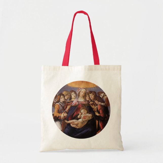 Bolso De Tela Madonna y niño con ángeles por Sandro Botticelli (Frente)
