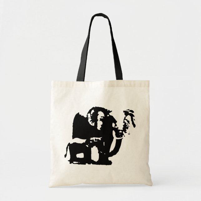 Bolso De Tela Madre bebé de la familia de los elefantes del arte (Frente)