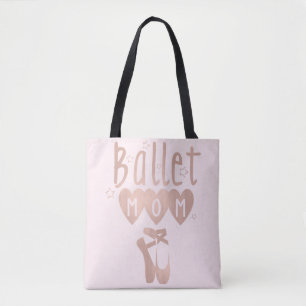 Bolso De Tela Madre de ballet rosa oro estrellas y corazones