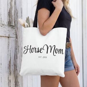 Bolso De Tela Madre de Caballo con Letra Negra Establecida