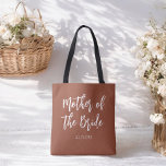 Bolso De Tela Madre de la Boda blanca marrón novia<br><div class="desc">Madre de la Boda de la Novia Marrón Tote Bag Bueno para Bodas,  Fiesta de Novias,  Cena de ensayo de la fiesta de soltero. Vea más productos con este diseño en la colección de abajo.</div>