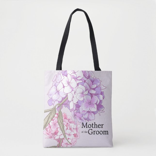 Bolso De Tela Madre De La Flor De Hidrangea Groom Personalizada (Anverso)