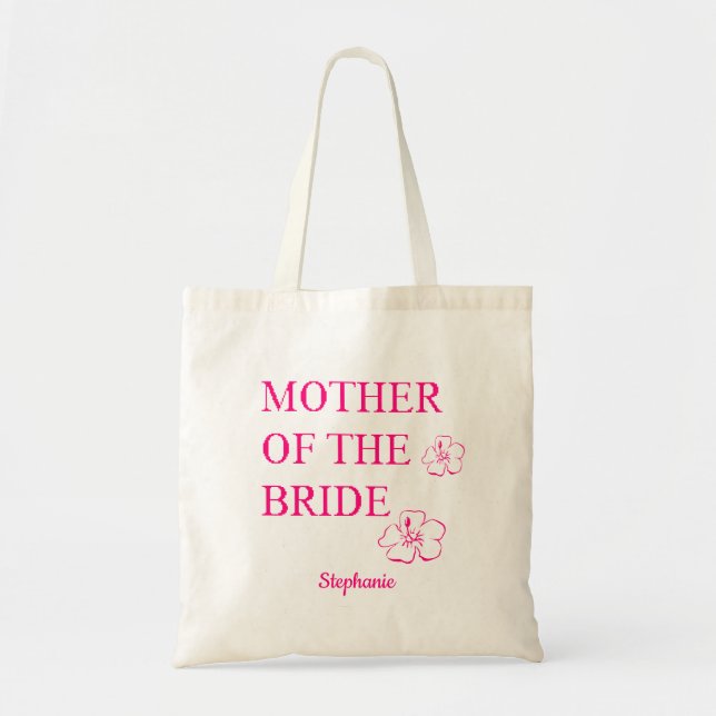 Bolso De Tela Madre De La Novia Boda Regalo Floral Rosa (Frente)