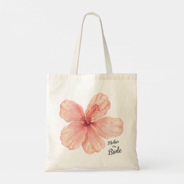 Bolso De Tela Madre de la novia rosa hibiscus fllower (Reverso)