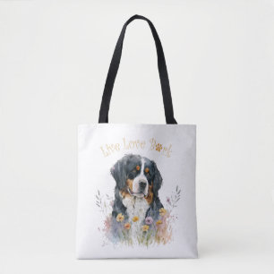 Bolso De Tela Madre de perro de montaña bernés floral