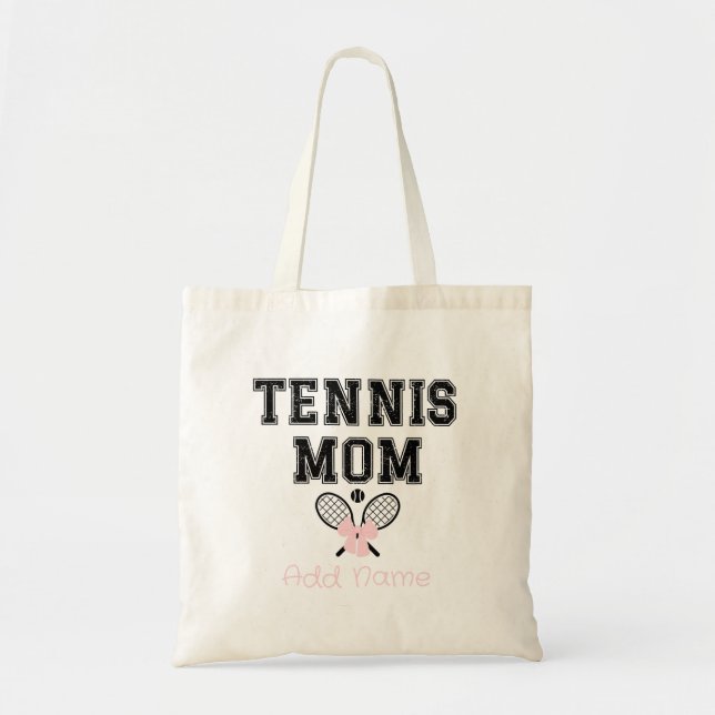 Bolso De Tela Madre de tenis personalizado con chaquetas rosadas (Frente)