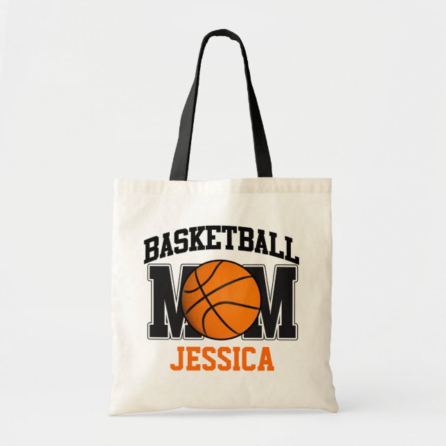 Bolso De Tela Madre del baloncesto personalizada (Frente)
