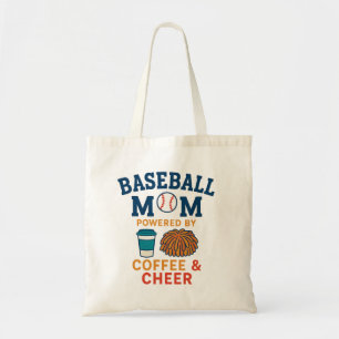 Bolso De Tela Madre del béisbol impulsada por el café y la alegr
