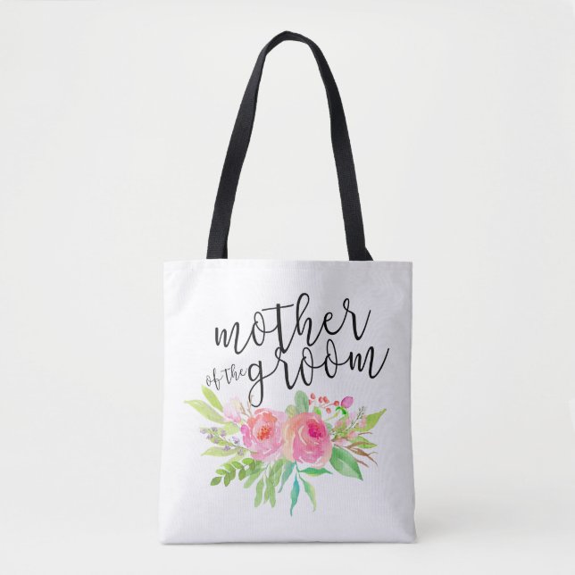 Bolso De Tela madre del novio, floral rosa (Anverso)