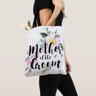 Bolso De Tela Madre del Novio Rosa Floral Acuarela Boda