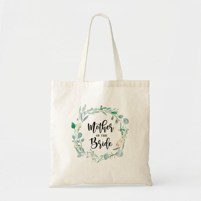 Bolso De Tela Madre Del Tote Boda De La Brida Verde (Frente)