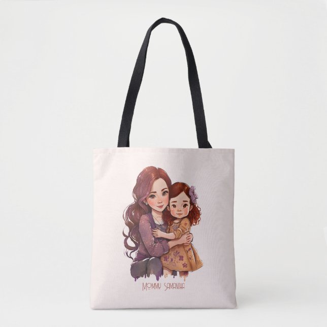 Bolso De Tela Madre e hija espárricas personalizadas (Anverso)
