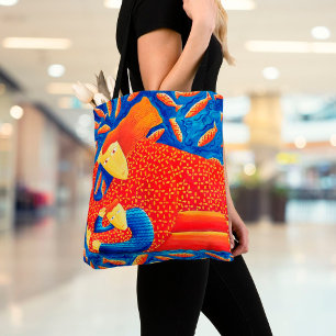 Bolso De Tela Madre E Hijo Con Pintura De Arte De Goldfish