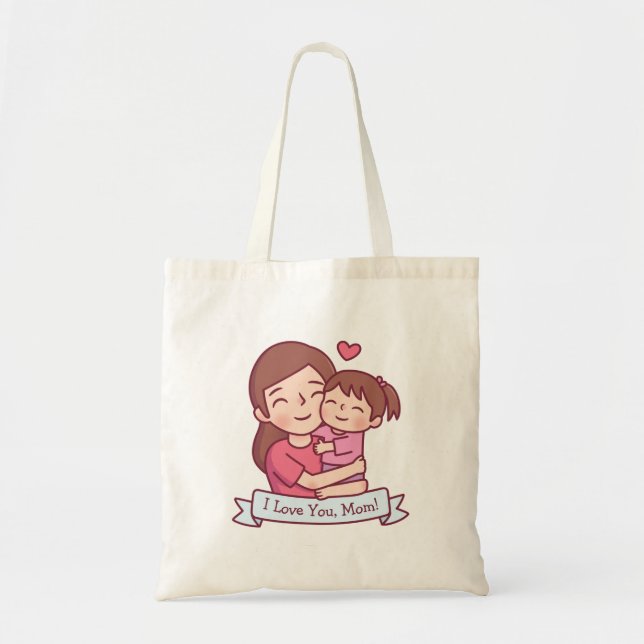 Bolso De Tela Madre E Hijo, Te Amo Mamá, Día de la Madre (Frente)