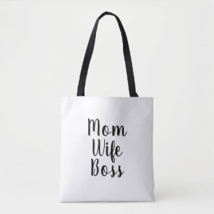 Bolso De Tela Madre esposa jefe personalizado blanco guión lindo