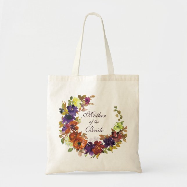 Bolso De Tela Madre floral otoñal del Boda de la novia (Frente)