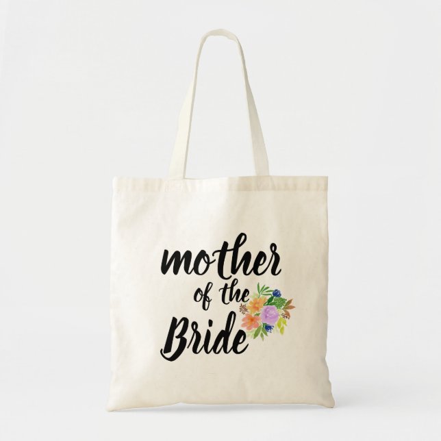 Bolso De Tela Madre floral personalizada de la novia (Frente)