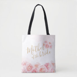 Bolso De Tela Madre floral rosa personalizada de la novia