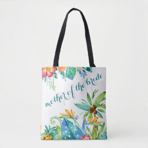 Bolso De Tela Madre floral tropical de la novia