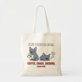 Bolso De Tela Madre Frenchie Azul Café Caos Diseño Ronquidos