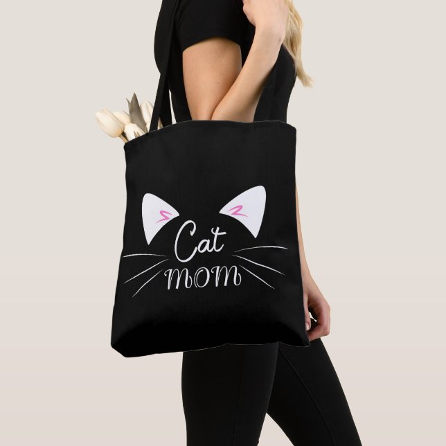 Bolso De Tela Madre Gato Madre Mamá Enamorada Mamá Kitty Cute Fu (Detalle)