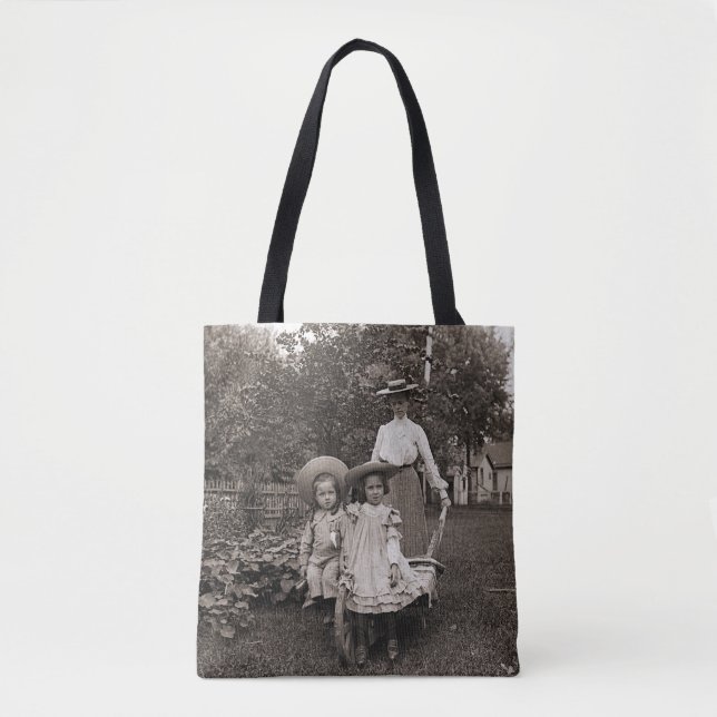Bolso De Tela Madre hija 1890 Jardín de jardín de Heirloom (Anverso)
