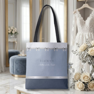 Bolso De Tela Madre Moderna de la Novia   Lujo Azul Polvoriento