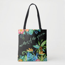 Bolso De Tela Madre negra floral tropical del novio
