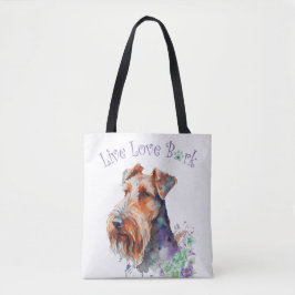 Bolso De Tela Madre Perro Airedale Floral