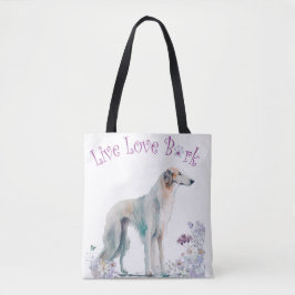 Bolso De Tela Madre Perro Borzoi Floral