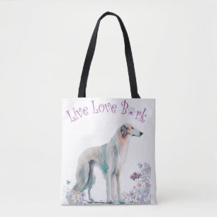 Bolso De Tela Madre Perro Borzoi Floral