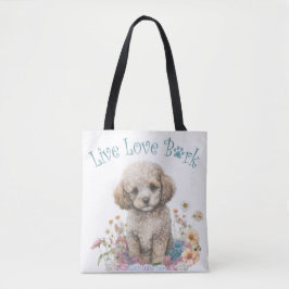 Bolso De Tela Madre Perro Caniche Floral