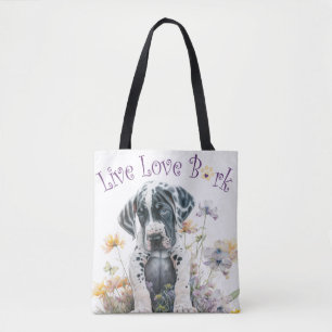 Bolso De Tela Madre Perro Gran Danés Floral