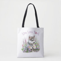 Madre Perro Husky Floral