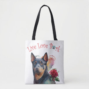 Bolso De Tela Madre Perro Kelpie Australiano Floral