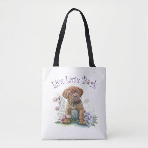 Bolso De Tela Madre Perro Mastín Floral