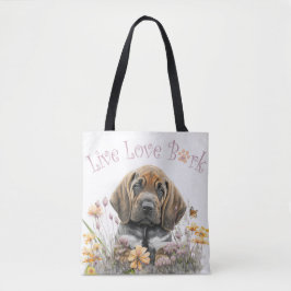 Bolso De Tela Madre Perro Sabueso Floral