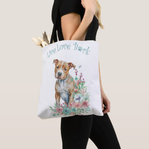 Bolso De Tela Madre Perro Terrier Staffordshire Floral