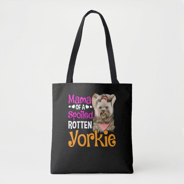 Bolso De Tela Madre puppera, jovencita yorkie (Anverso)
