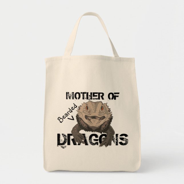 Bolso De Tela "Madre tote de los dragones barbudos" (Frente)