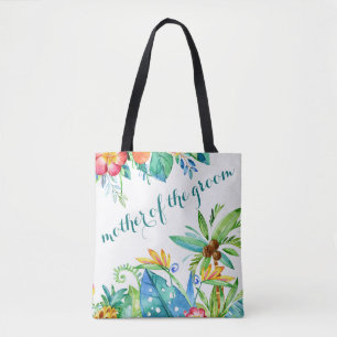 Bolso De Tela Madre tropical floral del Groom