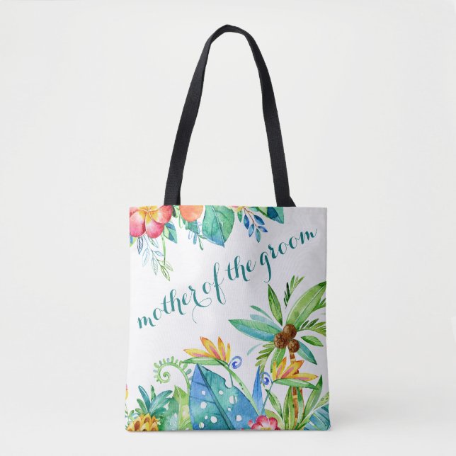 Bolso De Tela Madre tropical floral del Groom (Anverso)