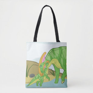 Bolso De Tela Madre y bebé de Parasaurolophus