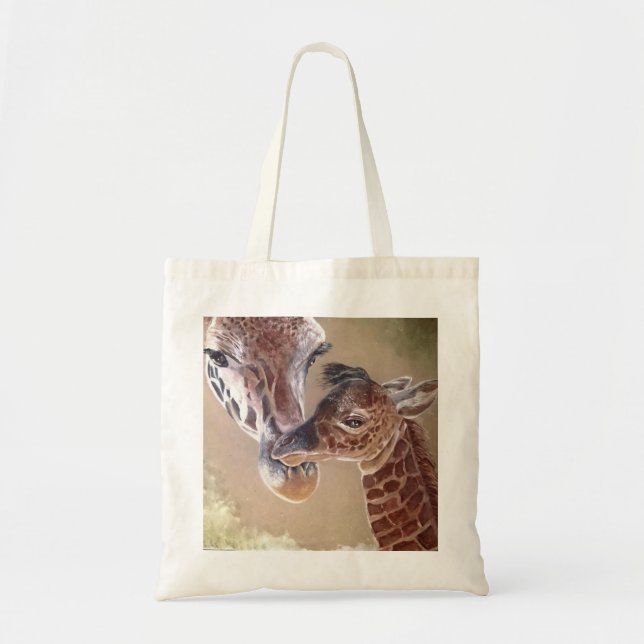 Bolso De Tela Madre y bebé Giraffe (Frente)