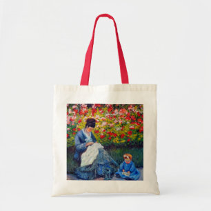 Bolso De Tela Madre y niño monet en el jardín