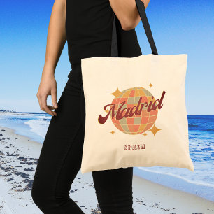 Bolso De Tela Madrid España Disco bola Retro Vintage