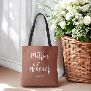 Bolso De Tela Madrina de Honor Terracotta Marrón Boda